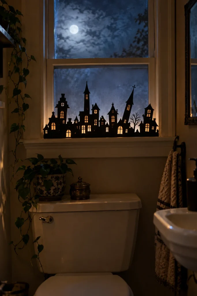 5. The Cardboard Haunted Town on the Windowsill