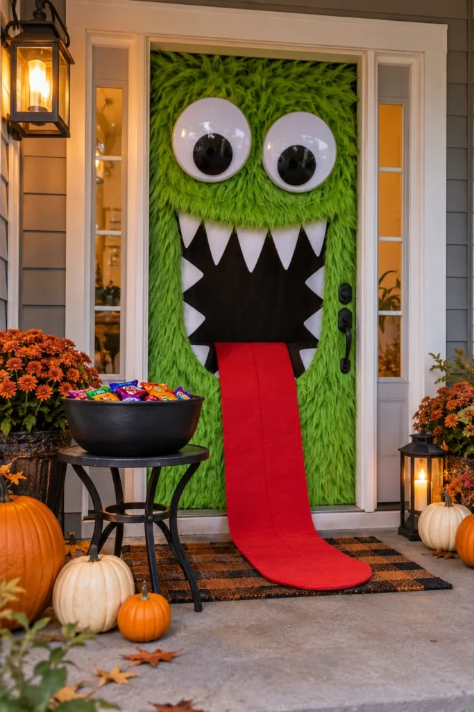 14. Dress Your Door as a Funny Monster