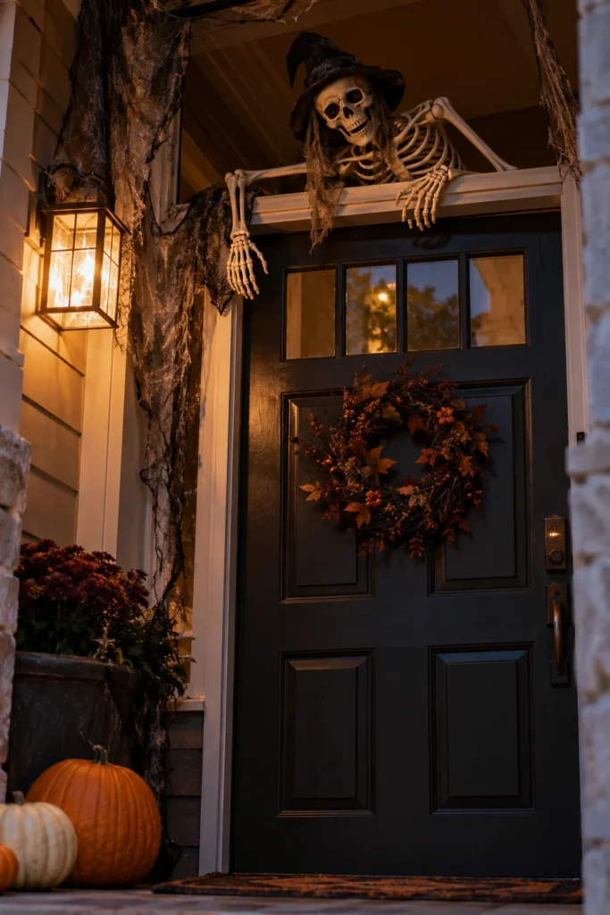 5. Hang a Skeleton Peeking Through the Door
