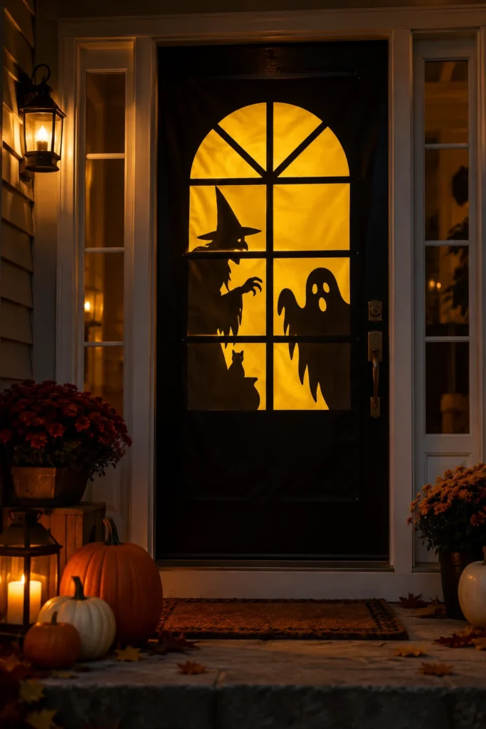 3. Create a Haunted House Window on Your Door
