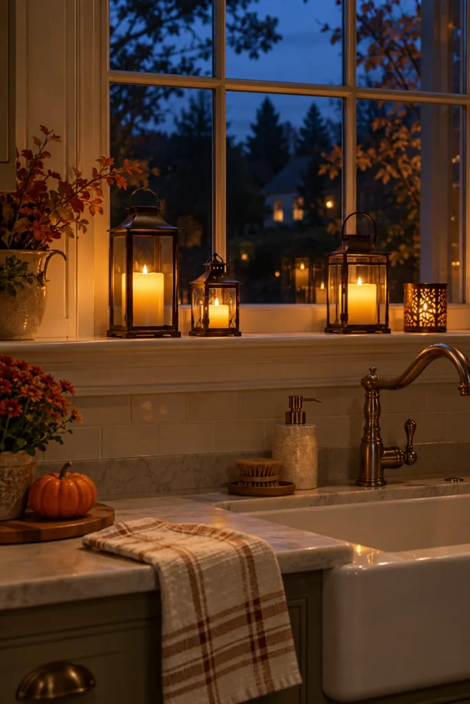 27. Place Flameless Candles on the Windowsill