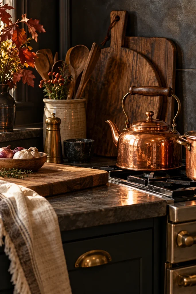 6. Add Natural Wood and Copper Touches