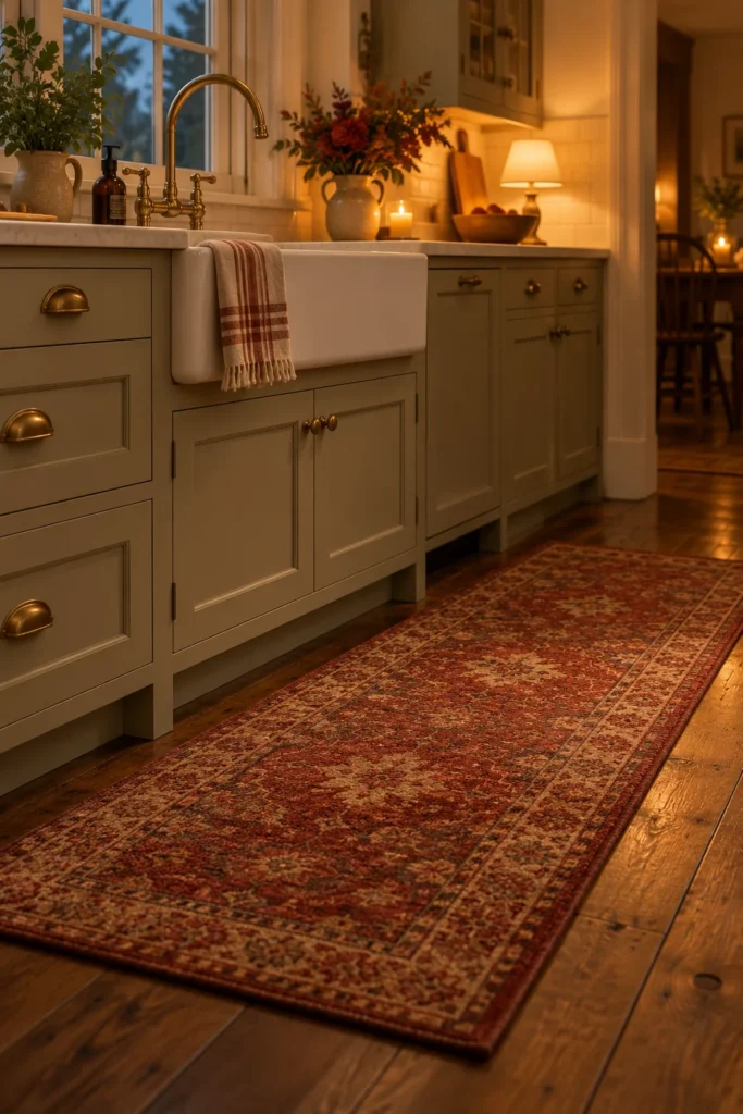 4. Lay a Warm Runner in Front of Your Sink