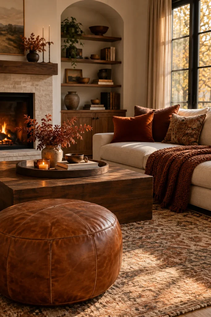 5. Bring in Leather or Rust Colored Accents