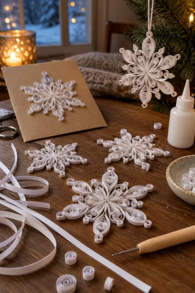28. Paper Quilling Snowflakes