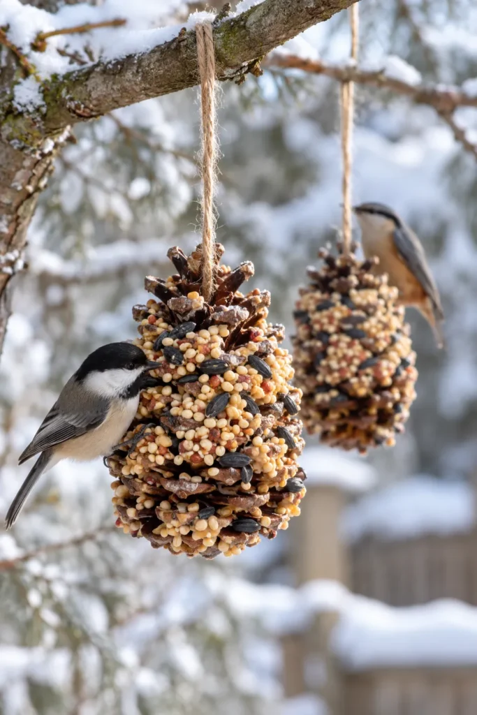 14. Pinecone Bird Feeders