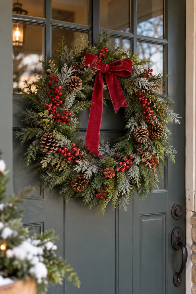 9. Winter Wreath With Faux Berries