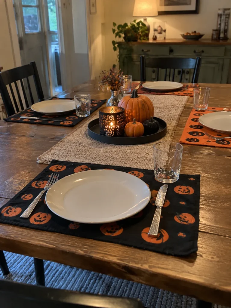 1. Black And Orange Placemats