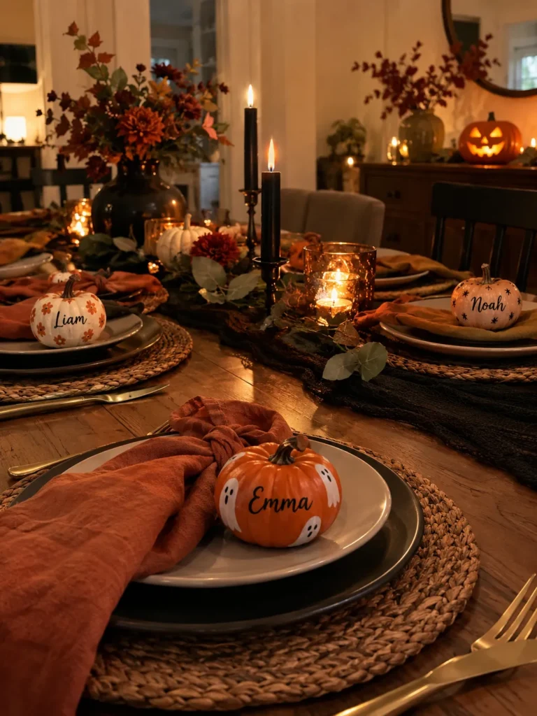 20. Painted Pumpkin Place Cards