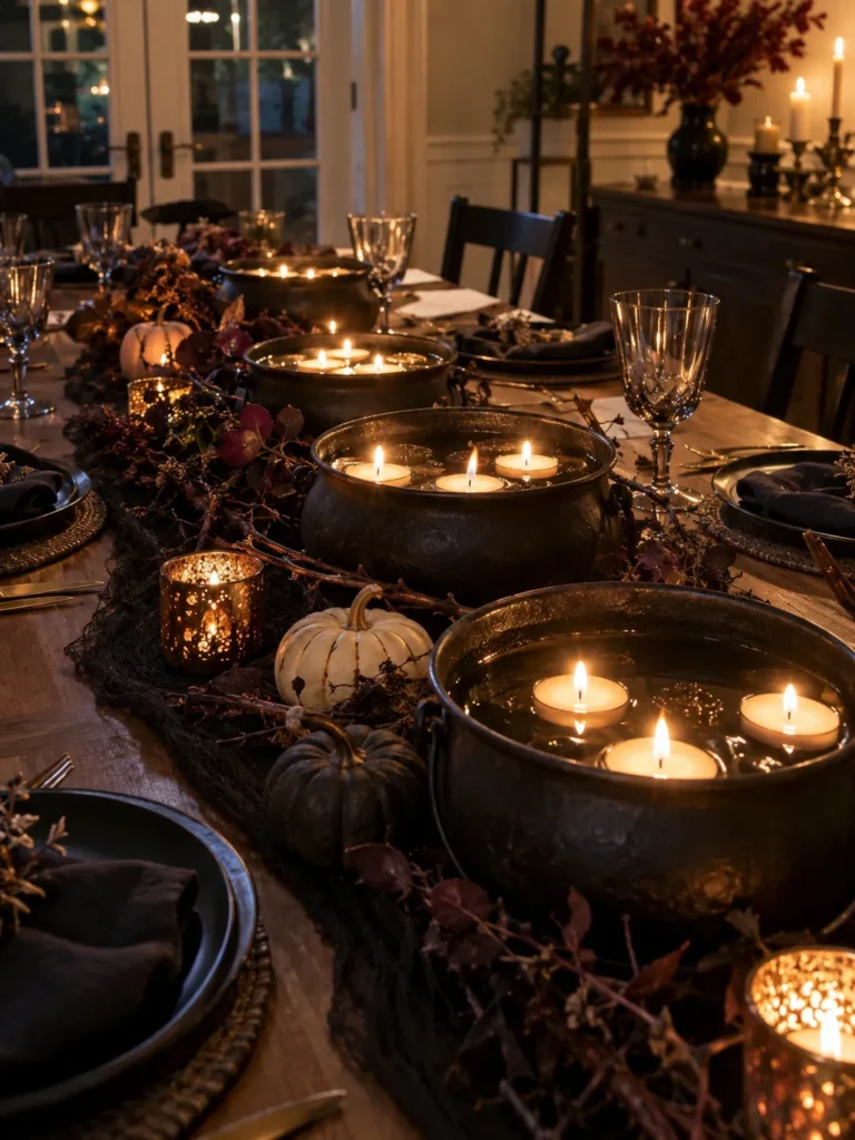 9. Floating Candle Cauldron Bowls