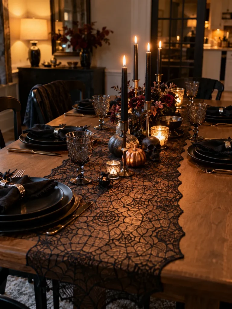 8. Spiderweb Lace Table Runner