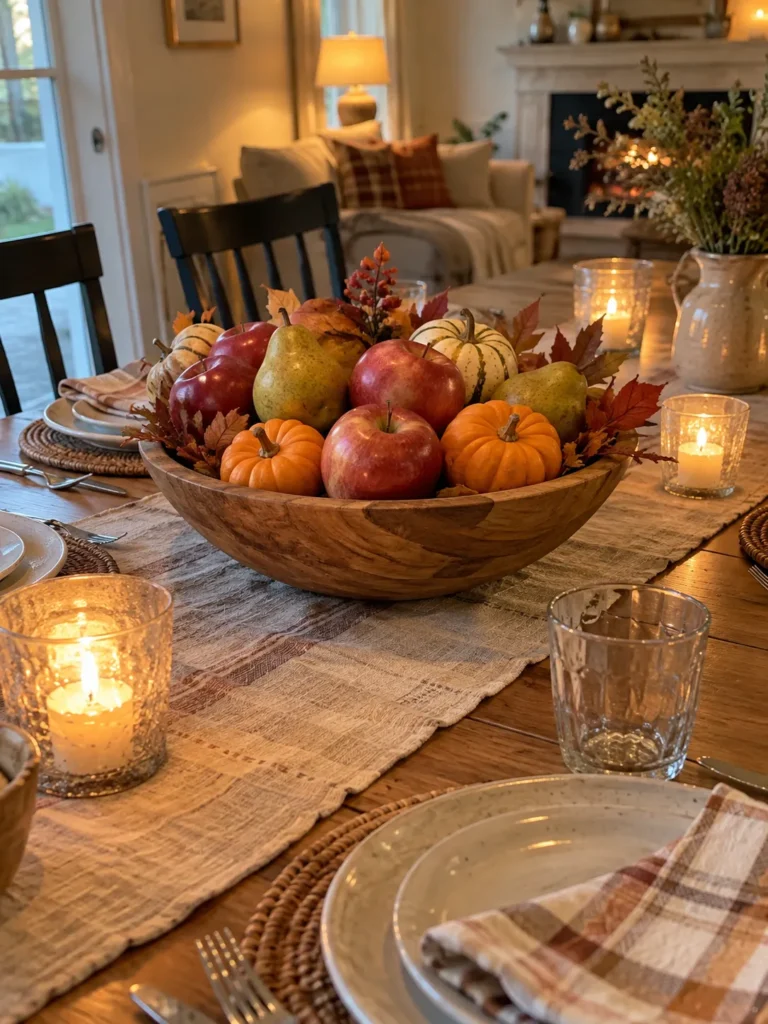6. Autumn Fruit Bowl Centerpiece