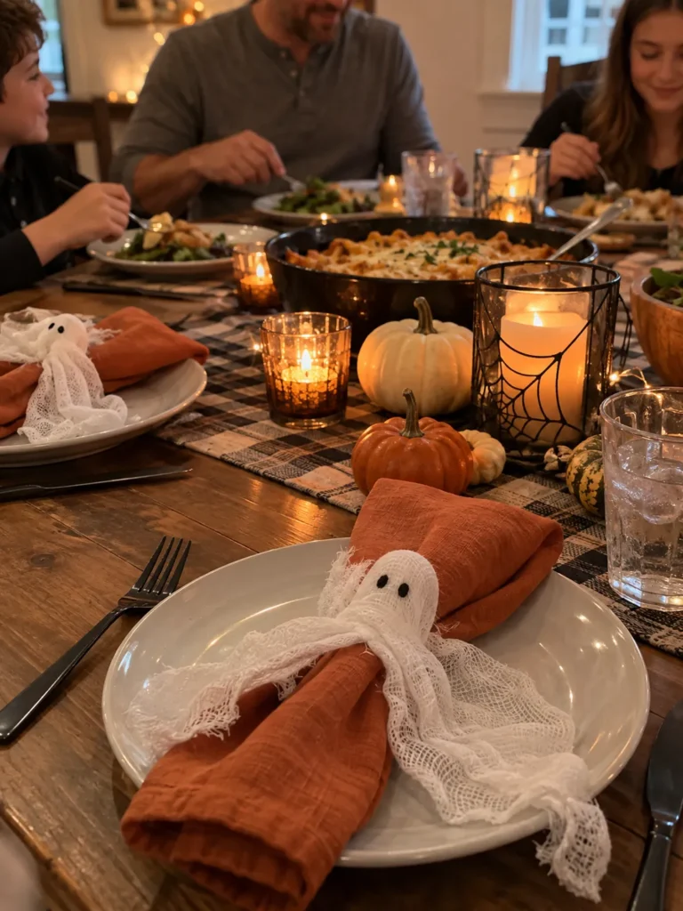 5. Cheesecloth Ghost Napkin Rings